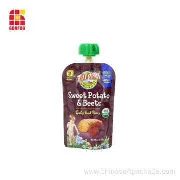 Baby Food Packaging Spout pouch With double ziplock